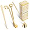 calary Candle Wick Trimmer, Candle Snuffer and Wick Dipper & Candle Accessory Set, 3 in 1 Candle Care Kit for Candle Lover (Gold)